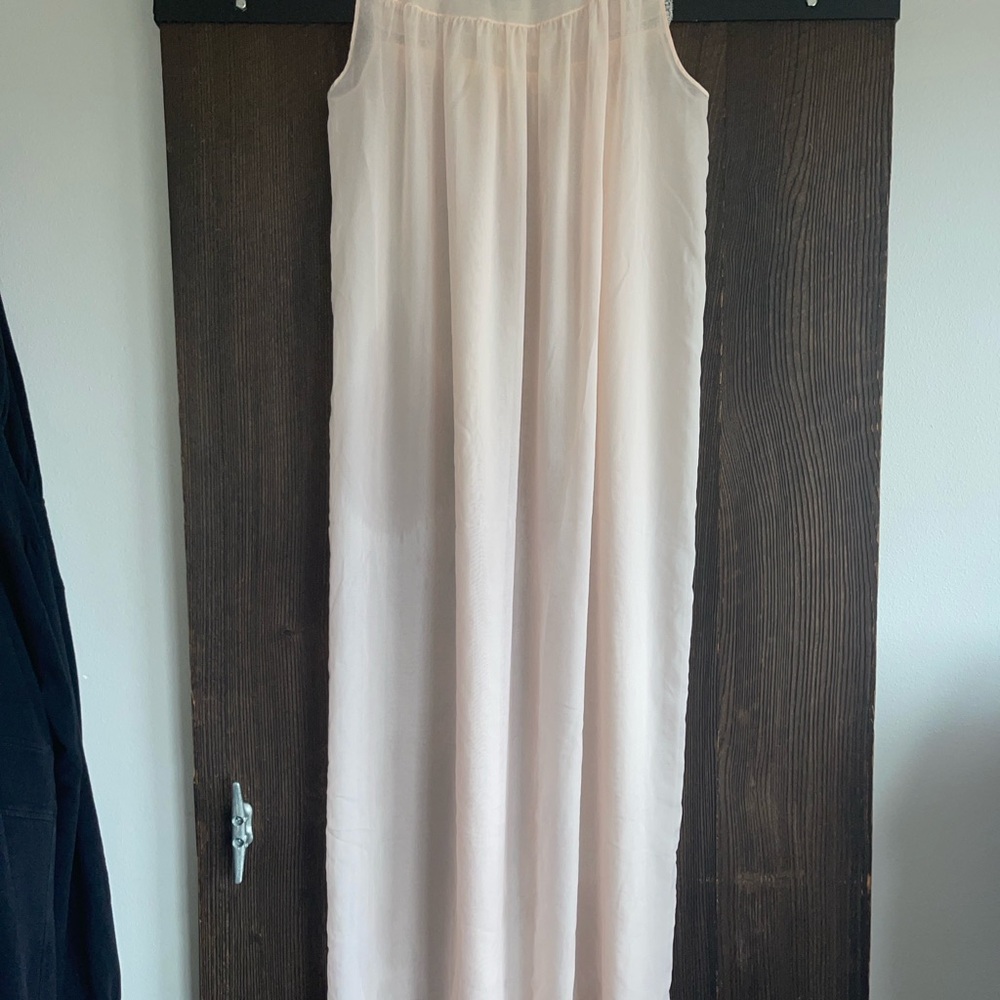 Vintage sheer cotton long nightgown with embroidery and lace Size XL - Picture 4 of 4